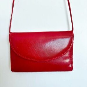 Saks Fifth Avenue red leather crossbody